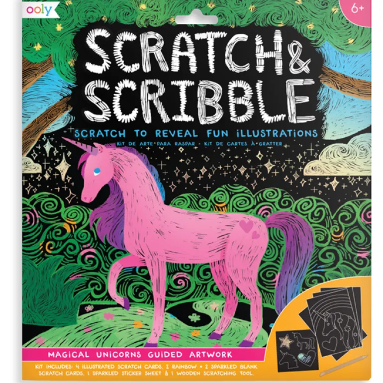 Ooly Scratch & Scribble Art Kit- Magical Unicorns