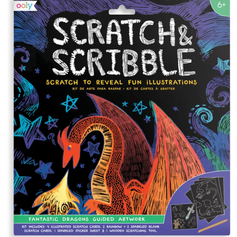 Ooly Scratch & Scribble Art Kit- Fantastic Dragons