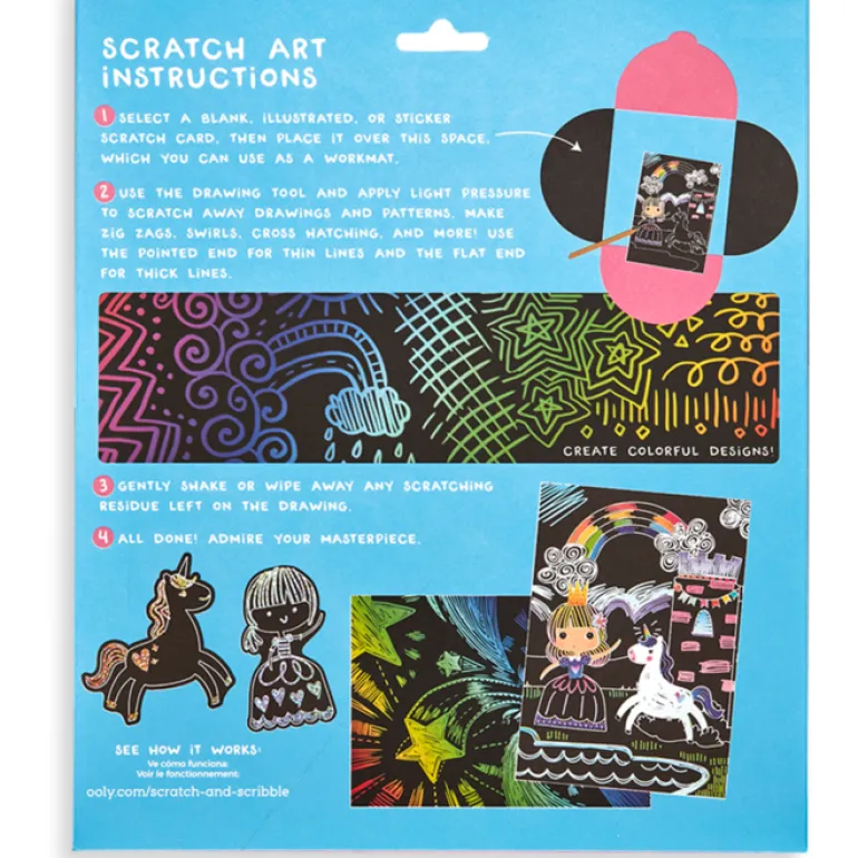 Ooly Scratch & Scribble Art Kit- Princess Garden