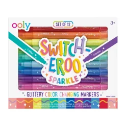 Ooly Switch-Eroo Sparkle Glittery Color Changing Markers- 12 Pc
