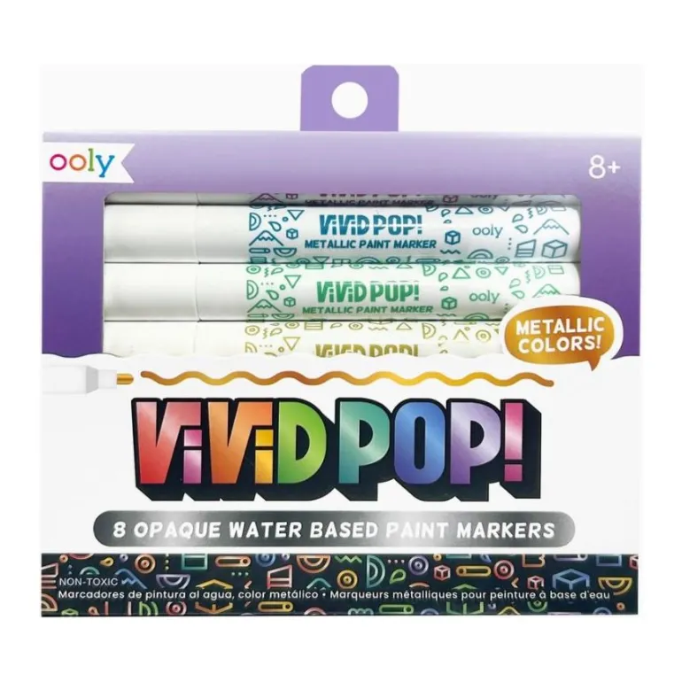 Ooly Vivid Pop! Water-Based Paint Markers: Metallic