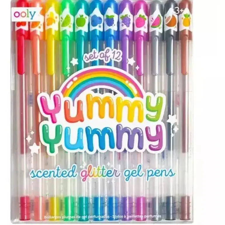 Ooly Yummy Yummy Scented Glitter Gel Pens: Set of 12- Flat Box
