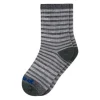 Pacas Kids' Crew Socks - Charcoal/ Gray Stripes