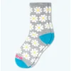 Pacas Kids' Crew Socks - Gray Daisy