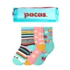 Pacas Kids' Crew Socks 3 Pack- Stripe/Daisies/Butterflies