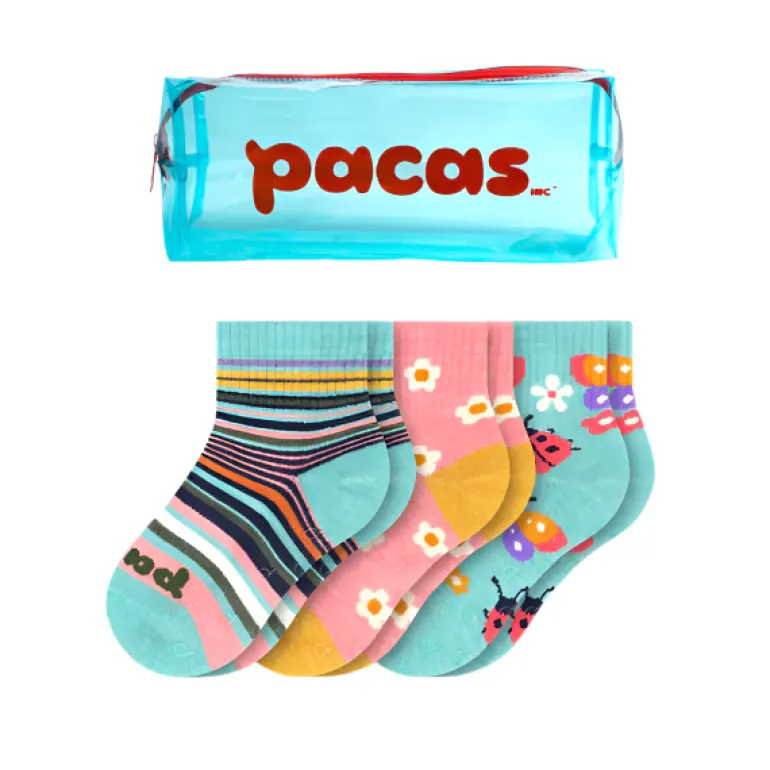 Pacas Toddler Gripper Socks 3 Pack- Outdoor/Bugs
