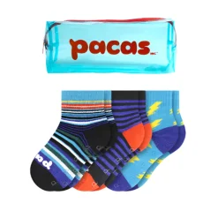 Pacas Toddler Gripper Socks 3 Pack- Bolts/ Stripes