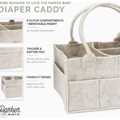 Parker Baby Company Diaper Caddy- Regular White