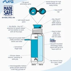 Pura Big Mouth Sport 16 oz Insulated  Bottle