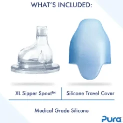 Pura Insulated Sippy Cup w/ Sleeve - Rose
