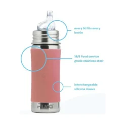 Pura Non-Insulated Sippy Cup w/ Sleeve - Rose