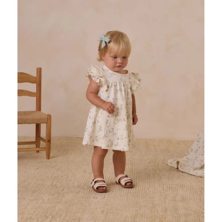 Quincy Mae Flutter Dress - Bunnies