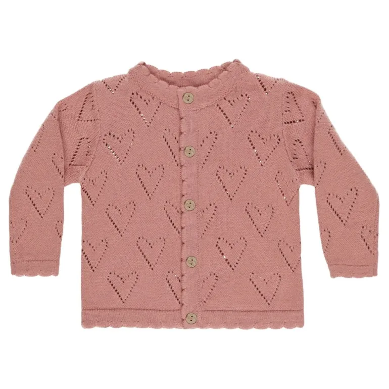 Quincy Mae Knit Cardigan - Lipstick