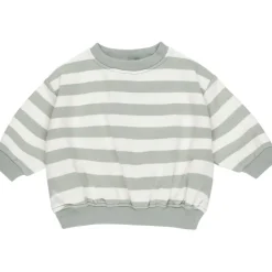 Quincy Mae Relaxed Sweatshirt - Sage Stripe