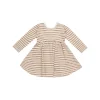 Quincy Mae Ribbed Long Sleeve Dress - Golden Stripe
