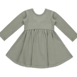 Quincy Mae Ribbed Long Sleeve Dress - Basil
