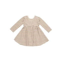 Quincy Mae Ribbed Long Sleeve Dress - Golden Stripe