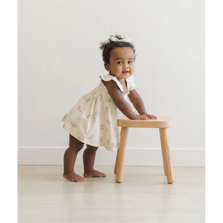 Quincy Mae Smocked Jersey Dress - Puppies
