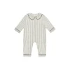 Rylee + Cru Baby Pajama Romper- Forest Pinstripe