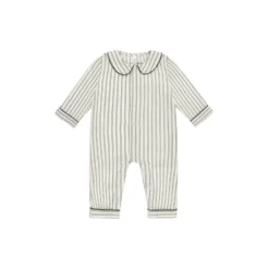 Rylee + Cru Baby Pajama Romper- Forest Pinstripe