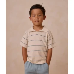 Rylee + Cru Chandler Knit Polo - Blue Stripe
