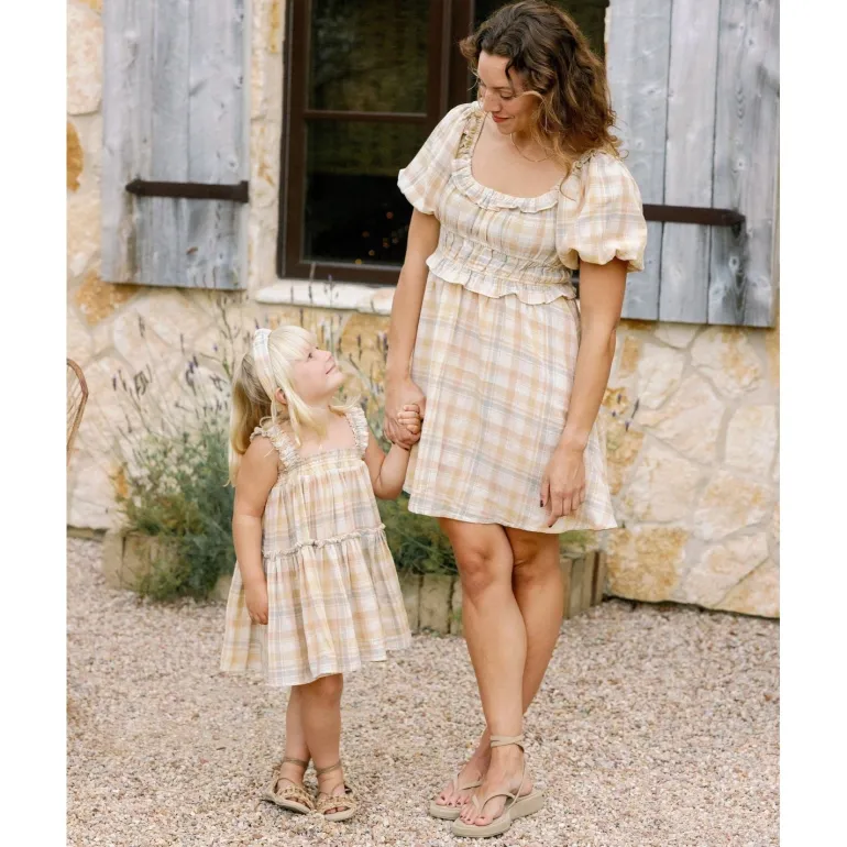 Rylee + Cru Cicily Dress - Pastel Plaid