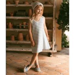 Rylee + Cru Crochet Tank Mini Dress- Blue Stripe