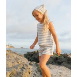 Rylee + Cru Crochet Tank Set- Blue Stripe