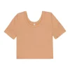 Rylee + Cru Pointelle Tee - Grapefruit