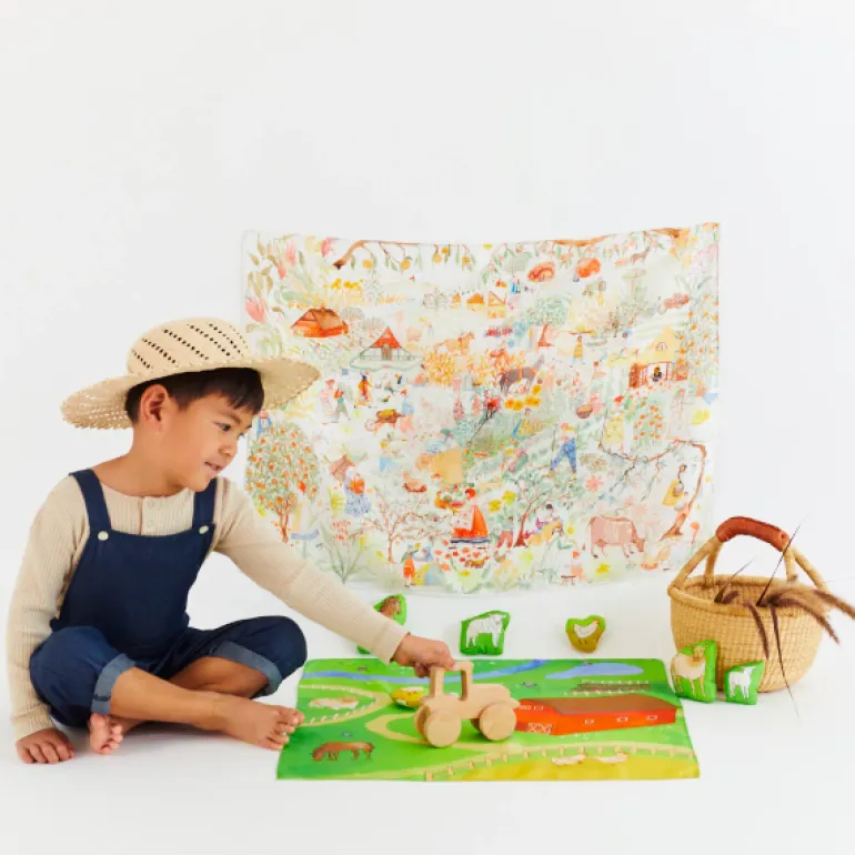 Sarah's Silks Farm Seek & Find Playsilk