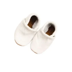 Starry Knight Neutrals Leather Loafers Infant Baby Booties - Milk
