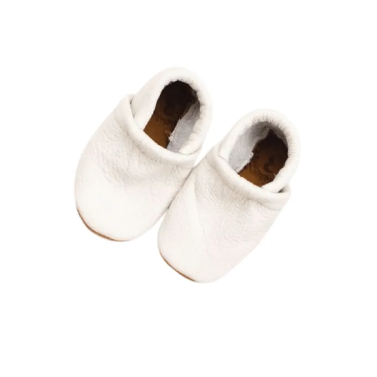 Starry Knight Neutrals Leather Loafers Infant Baby Booties - Milk