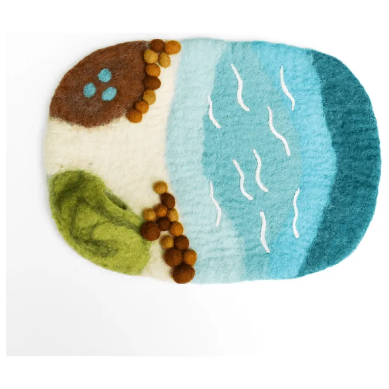 Tara Treasures Felt Sea, Beach, & Rockpool Play Mat Playscape