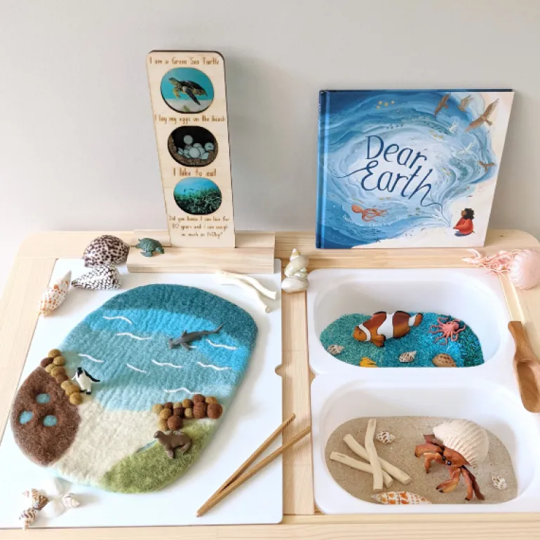 Tara Treasures Felt Sea, Beach, & Rockpool Play Mat Playscape