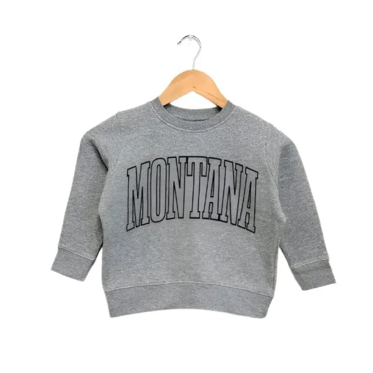 The Montana Scene- Montana Kids Sweatshirt - Heather Grey