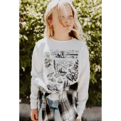 The Montana Scene- National Forest Kids Sweatshirt- Natural Heather