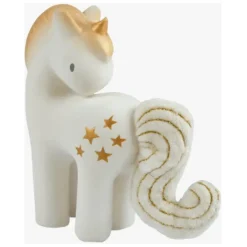 Tikiri - Shining Stars Unicorn Natural Rubber Rattle with Crinkle Wings
