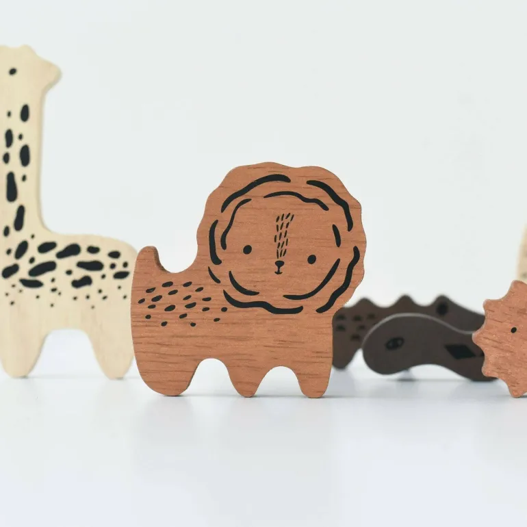 Wee Gallery Wooden Tray Puzzle - Safari Animals 2nd Edition