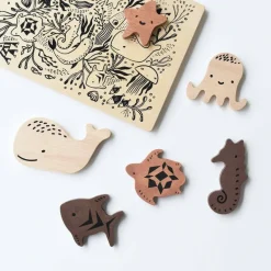 Wee Gallery Wooden Tray Puzzle - Ocean Animals 2nd Edition