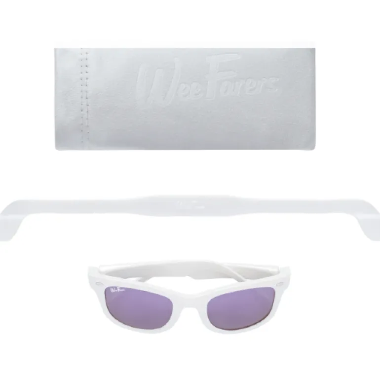 WeeFarers Polarized Sunglasses - White w/ Purple